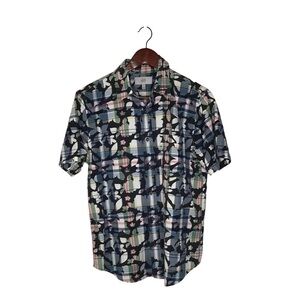 JACK SPADE Short Sleeve Floral Print Button Front Shirt.